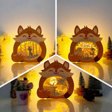 Pack 3 Autumn Fox - Fox Papercut Lightbox File - 6.7x7