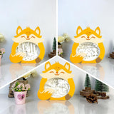 Pack 3 Autumn Fox - Fox Papercut Lightbox File - 6.7x7" - Cricut File - LightBoxGoodMan - LightboxGoodman