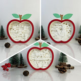 Pack 3 Back To School - Apple Papercut Lightbox File - 6.7x6.2" - Cricut File - LightBoxGoodMan - LightboxGoodman