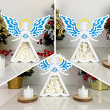 Pack 3 Christmas 1 - Paper Cut Angel Light Box File - Cricut File - 8x8 inches - LightBoxGoodMan - LightboxGoodman