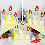 Pack 3 Christmas 1 - Paper Cut Candle Light Box File - Cricut File - 8,6x7 inches - LightBoxGoodMan - LightboxGoodman