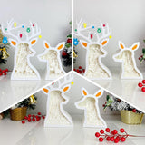 Pack 3 Christmas 1 - Paper Cut Deer Couple Light Box File - Cricut File - 10,4x7 inches - LightBoxGoodMan - LightboxGoodman