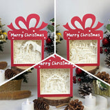 Pack 3 Christmas 1 - Paper Cut Gift Light Box File - Cricut File - 21x16cm - LightBoxGoodMan - LightboxGoodman