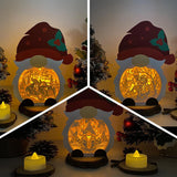 Pack 3 Christmas 1 - Paper Cut Gnome Light Box File - Cricut File - 10x7 inches - LightBoxGoodMan - LightboxGoodman