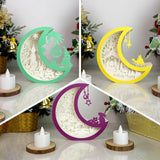 Pack 3 Christmas 1 - Paper Cut Moon Light Box File - Cricut File - 16x16cm - LightBoxGoodMan - LightboxGoodman