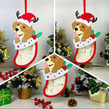 Pack 3 Christmas 1 - Paper Cut Pet Light Box File - Xmas Dog Motif - Cricut File - 11x6 Inches - LightBoxGoodMan - LightboxGoodman