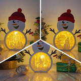 Pack 3 Christmas 1 - Paper Cut Snowman Light Box File - Cricut File - 20x26,5cm - LightBoxGoodMan - LightboxGoodman