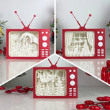 Pack 3 Christmas 1 - Paper Cut Television Light Box File - Cricut File - 8x7 inches - LightBoxGoodMan - LightboxGoodman