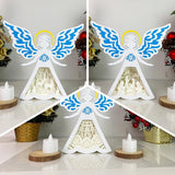 Pack 3 Christmas 2 - Paper Cut Angel Light Box File - Cricut File - 8x8 inches - LightBoxGoodMan - LightboxGoodman