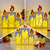 Pack 3 Christmas 2 - Paper Cut Candle Light Box File - Cricut File - 8,6x7 inches - LightBoxGoodMan - LightboxGoodman