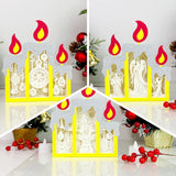 Pack 3 Christmas 2 - Paper Cut Candle Light Box File - Cricut File - 8,6x7 inches - LightBoxGoodMan - LightboxGoodman