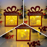 Pack 3 Christmas 2 - Paper Cut Gift Light Box File - Cricut File - 21x16cm - LightBoxGoodMan