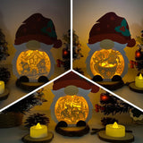 Pack 3 Christmas 2 - Paper Cut Gnome Light Box File - Cricut File - 10x7 inches - LightBoxGoodMan - LightboxGoodman