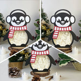 Pack 3 Christmas 2 - Paper Cut Penguin Light Box File - Cricut File - 25x20cm - LightBoxGoodMan - LightboxGoodman