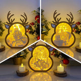 Pack 3 Christmas 2  - Paper Cut Reindeer Light Box File - Cricut File - 24,4x17cm - LightBoxGoodMan