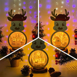 Pack 3 Christmas 2 - Paper Cut Reindeer Light Box File - Cricut File - 29x14,6cm - LightBoxGoodMan - LightboxGoodman