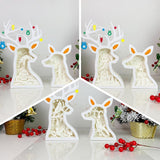 Pack 3 Christmas 3 - Paper Cut Deer Couple Light Box File - Cricut File - 10,4x7 inches - LightBoxGoodMan - LightboxGoodman