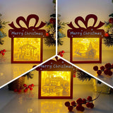 Pack 3 Christmas 3 - Paper Cut Gift Light Box File - Cricut File - 21x16cm - LightBoxGoodMan