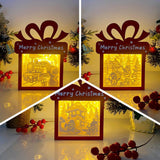 Pack 3 Christmas 4 - Paper Cut Gift Light Box File - Cricut File - 21x16cm - LightBoxGoodMan