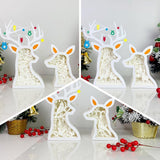 Pack 3 Christmas 6 - Paper Cut Deer Couple Light Box File - Cricut File - 10,4x7 inches - LightBoxGoodMan - LightboxGoodman