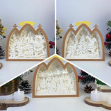 Pack 3 Christmas - Paper Cut Nativity House Light Box File - Cricut File - 7x8 Inches - LightBoxGoodMan - LightboxGoodman