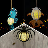 Pack 3 Different Aquatic Creatures 4 - 3D Animal-shaped Lantern File - Cricut File - LightBoxGoodMan