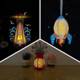 Pack 3 Different Themed Lanterns - 3D Lantern File - Cricut File - LightBoxGoodMan - LightboxGoodman