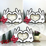 Pack 3 Disney Love - Paper Cut Mouse Hands Light Box File - Cricut File - 5,9x6.7 Inches - LightBoxGoodMan - LightboxGoodman