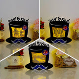 Pack 3 Father's Day - Top Hat Papercut Lightbox File - 6.7x6.7" - Cricut File - LightBoxGoodMan - LightboxGoodman