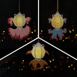 Pack 3 Fish - 3D Fish Lantern File - Cricut File - LightBoxGoodMan - LightboxGoodman