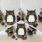 Pack 3 Halloween 1 - Paper Cut Owl Light Box File - Cricut File - 25x20 cm - LightBoxGoodMan - LightboxGoodman