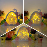 Pack 3 Happy Easter - Giant Easter Egg Papercut Lightbox File - Cricut File - 7,5x9,6 Inches - LightBoxGoodMan - LightboxGoodman