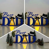 Pack 3 Happy Father's Day -  Best Dad Papercut Lightbox File - 7x11.3