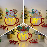 Pack 3 Hot Christmas 5 - Paper Cut Cocoa Light Box File - Mixed Motif - Cricut File - LightBoxGoodMan