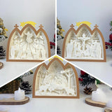 Pack 3 Jesus - Paper Cut Nativity House Light Box File - Cricut File - 7x8 Inches - LightBoxGoodMan - LightboxGoodman