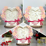 Pack 3 Love Anniversary 2 - Personalized Heart Papercut Lightbox File - 7x7,6" - Cricut File - LightBoxGoodMan - LightboxGoodman