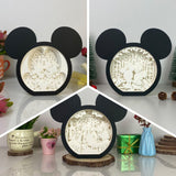 Pack 3 Love In Disneyland - Paper Cut Mickey Mouse Light Box File - Cricut File - 6,3x7,3 Inches - LightBoxGoodMan - LightboxGoodman