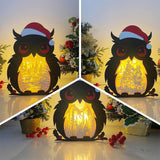 Pack 3 Merry Christmas 5 - Paper Cut Owl Light Box File - Cricut File - 25x20 cm - LightBoxGoodMan - LightboxGoodman