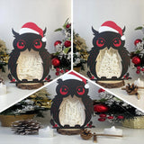 Pack 3 Merry Christmas 5 - Paper Cut Owl Light Box File - Cricut File - 25x20 cm - LightBoxGoodMan - LightboxGoodman