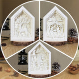 Pack 3 Merry Christmas - Paper Cut House Light Box File - Cricut File - 13x19 cm - LightBoxGoodMan - LightboxGoodman