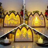 Pack 3 Nativity - Paper Cut Nativity House Light Box File - Cricut File - 7x8 Inches - LightBoxGoodMan - LightboxGoodman