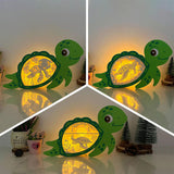 Pack 3 Sea Turtle - Turtle Papercut Lightbox File - 10x6