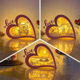 Pack 3 Valentine - Love Heart Papercut Lightbox File - 5,6x7,5