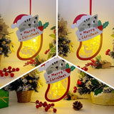 Pack 3 Xmas 1 - Paper Cut Pet Light Box File - Xmas Cat Motif - Cricut File - 8x6 Inches - LightBoxGoodMan