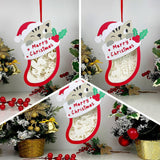 Pack 3 Xmas 3 - Paper Cut Pet Light Box File - Xmas Cat Motif - Cricut File - 8x6 Inches - LightBoxGoodMan - LightboxGoodman