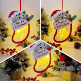 Pack 3 Xmas 4 - Paper Cut Pet Light Box File - Xmas Cat Motif - Cricut File - 8x6 Inches - LightBoxGoodMan