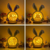 Pack 4 Easter 3 - Paper Cut Bunny Light Box File - Cricut File - 10,2x7,3 Inches - LightBoxGoodMan - LightboxGoodman