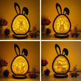 Pack 4 Easter 3 - Paper Cut Bunny Light Box File - Cricut File - 6.4x10.9 Inches - LightBoxGoodMan