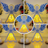 Pack 5 Christmas 1 - Paper Cut Angel Light Box File - Cricut File - 8x8 inches - LightBoxGoodMan