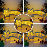 Pack 5 Christmas 1 - Paper Cut Star Light Box File - Cricut File - 28x13.7cm - LightBoxGoodMan - LightboxGoodman